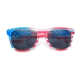 Square sunglasses featuring a bold American flag pattern frame and dark lenses - Stars and Stripes Style 1 (Transparent Screwless Frame C1)