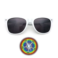 White diffraction glasses with soccer effect lens optics for festive party events - White Frame Gray Lens