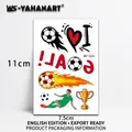 Waterproof soccer tattoos with trophy and player designs, sized 11cm x 7.5cm for fans - Football And Goal Letters Style (WY-024)