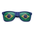 Dunkelblaue Sonnenbrille mit Brasilien-Flaggen-Gläsern für Fan-Partys und Events - Brasilien