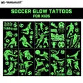 Fußball-Thema leuchtendes temporäres Tattoo-Set mit 10 Blatt fluoreszierenden Aufklebern - Fußball Thema Set (Y091-100)