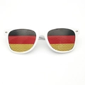 White frame sunglasses with Germany flag pattern on pinhole lenses for fan parties - Germany Flag