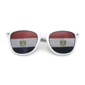 White party sunglasses featuring Egyptian flag perforated lenses for sports events - Egypt Flag
