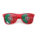 Red frame sunglasses with Portugal flag pinhole stickers for football fans events - Portugal Style