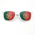 White frame sunglasses featuring the Portugal flag perforated lenses for sports fans - Portugal Flag