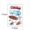 Waterproof football tattoo sticker with soccer ball and trophy design 11x7.5cm - Flame Football And Trophy Style (WY-025)
