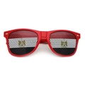 Red frame sunglasses featuring Egyptian flag pattern lenses for party and events - Egypt