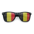 Sunglasses with black frame and Belgium flag mesh lenses for 2026 World Cup - Belgium Style