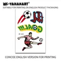 Adesivo tatuaggio calcio impermeabile con calciatore cartoon e scritta Goal per WM - Stile Calcio Alato E Schizzi di Colore (WY-027)