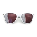White party sunglasses featuring Qatar flag printed perforated mesh lenses - Qatar Flag