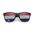 Black framed sunglasses with Netherlands flag perforated mesh lenses for sports fans - Netherlands Style