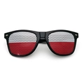 Black party sunglasses with Poland flag mesh lenses and UV400 protection - Poland Landmark