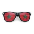 Black party sunglasses with Morocco flag perforated mesh lenses for World Cup fans - Morocco