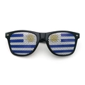 Uruguay flag pinhole sunglasses with black plastic frame and UV400 protection - Uruguay
