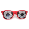 Creative soccer world cup party sunglasses with red frames and perforated pattern lenses - Red-framed Soccer
