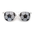 Soccer ball pattern pinhole lenses sunglasses with clear frame for sports fans - Transparent Frame Soccer Ball