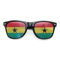 Ghana flag sunglasses with black frame and micro-perforated UV400 lenses for World Cup events - Ghana