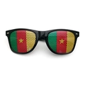 Classic black sunglasses with Cameroon flag pattern on perforated mesh lenses - Cameroon
