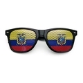 Black sunglasses with Ecuador flag mesh lens design and UV400 protection - Ecuador