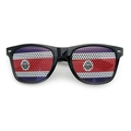 Costa Rica flag pattern perforated sunglasses with black plastic frame for World Cup fans - Costa Rica