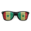 Senegal flag perforated lens sunglasses with black square frame for world cup fans - Senegal
