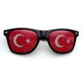 Black square sunglasses with Turkey flag mesh lenses for 2026 World Cup soccer fans - Turkey