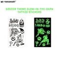 Tatuaggi temporanei calcio per bambini con effetto fluorescente verde neon che brillano al buio - Stile Calcio Luminoso (Y-091)