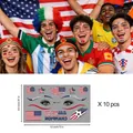 Waterproof world cup soccer face tattoos with national flags for fans, 10 piece set - USA Style