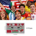 Waterproof World Cup football face tattoos stickers set of 10 for sports fans - Morocco Style