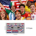 Tatouages temporaires imperméables Croatie pour visage avec drapeaux de football et logos - Style Croatie (BEF-008) / 6,8x12cm (Pack de 10 feuilles)