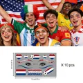 Tatouages temporaires de football Coupe du Monde pour visage avec drapeaux - Style Pays-Bas (BEF-010) / 6,8x12cm (Pack de 10 feuilles)