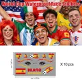 Lot de 10 tatouages temporaires coupe du monde de football avec drapeaux et motifs sport - Style Espagne (BEF-014) / 6,8x12cm (Pack de 10 feuilles)