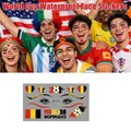 Tatouages de football imperméables pour le visage, lot de 10 avec drapeaux nationaux - Style Belgique (BEF-015) / 6,8x12cm (Pack de 10 feuilles)