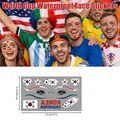 Tatouages de visage imperméables Coupe du monde avec drapeaux et ballons, lot de 10 pièces - Style Corée (BEF-016) / 6,8x12cm (Pack de 10 feuilles)