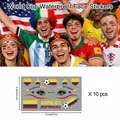 Tatouages temporaires coupe du monde motifs Colombie Maroc Italie et Portugal stickers - Style Colombie (BEF-018) / 6,8x12cm (Pack de 10 feuilles)