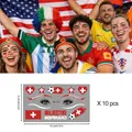 Autocollants de visage Coupe du Monde avec drapeaux d'Argentine et du Portugal pour fans - Style Suisse (BEF-019) / 6,8x12cm (Pack de 10 feuilles)