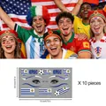 Tatouages temporaires imperméables foot Uruguay pour visage et corps motifs drapeaux - Style Uruguay (BEF-020) / 6,8x12cm (Pack de 10 feuilles)