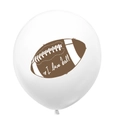 Ballon en latex de 12 pouces avec imprimé de football américain pour fête d'anniversaire - Motif Football-Blanc