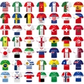 Set of 49 soccer jersey banners featuring various national flags for World Cup party decor - Soccer Jersey Style
