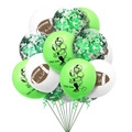 Set palloncini festa football americano con motivi verdi touch down e bianchi i love ball - 3 Giocatori + 3 Palloni + 4 Palloncini con Paillettes