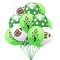Set di palloncini a tema football americano in lattice verde e bianco per decorazioni feste - 3 Giocatori + 3 Palloni + 4 Palloncini a Pois