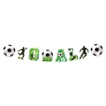 Bannière de fête football GOAL avec silhouettes de joueurs pour la Coupe du Monde 2026 - Bannière Lettres GOAL