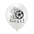 Ballon de football blanc en latex avec texte GOAL! noir pour décoration de fête - Blanc