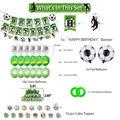 Décoration de fête d'anniversaire foot avec bannière, ballons et toppers pour garçons - Ensemble de Football Coupe du Monde A (4949004717310)