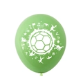 Green soccer party balloon with white football and athlete silhouettes for boy birthday - Athlete Silhouette Design / Light Green