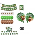 Set completo per festa di compleanno a tema football con striscioni e palloncini - Stile C-Banner, Palloncini, Nuovi palloncini in alluminio, Decorazioni per torte, Nastri neri