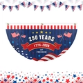 US 250th anniversary bunting flag with stars and stripes for 1776-2026 freedom celebration - 45x90 (Flat Style) / 04