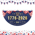 USA 250th anniversary fan flag with red white blue stripes and golden eagle emblem - 45x90 (Flat Style) / Matte Black (01)