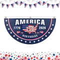 US 250th Anniversary pleated fan bunting flag with 1776-2026 stars and stripes map - 05