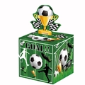 Fußball-Geldgeschenkbox mit Rasendruck und Goal-Schriftzug für Sport-Mottopartys Dekoration - Fußball Trophäe Box